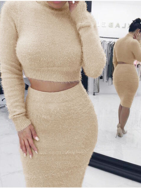 Two piece sweater skirt set