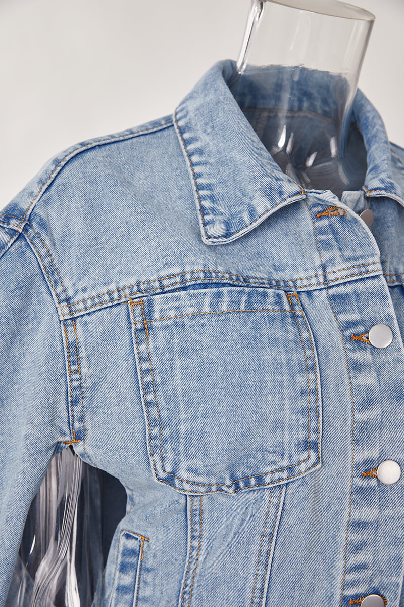 Denim cape jacket